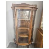 Oak Bow Front Curio