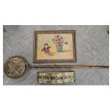 Brass Bed Warmer, Vintage Sill Life and Planter