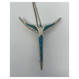 Sterling Angel Pendant/Brooch and Chain