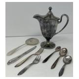 Silver Plate Syrup Pitcher, Flatware