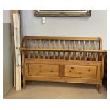 Queen Pine Sleigh Bed Frame
