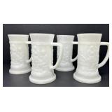 Federal Glass Co. Vintage Milk Glass Beer Steins