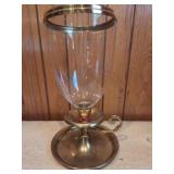 Brass Finish Candle Hurricane Lamp