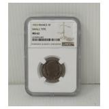 1933 NGC MS62 France Five Francs