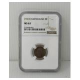 1931B NGC MS63 Swiss Five Rappen