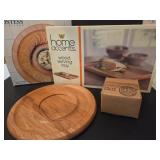 Wood Serving Tray with Chip and Dip Plate