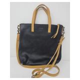 ABLE Abeka Black Leather Commuter Bag