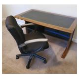 Faux Leather Top Desk and Chair