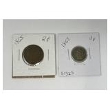 1865 2 Cent and 3 Cent Pieces