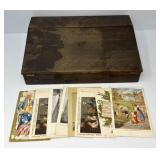 Vintage Lap Desk and Vintage Postcard Collection