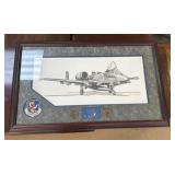 Signed Print A-10 Warthog, Flying Tiger Patch