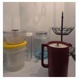 Metal Tier Stand, Assortment of Plastic Kitchen