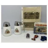 Sugar/Creamer, Die-Cast Cars, Repo Bills