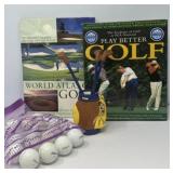 Two Golf Books, Golf Bag for Desktop