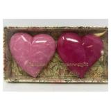 Italian Alabaster Heart Paperweights