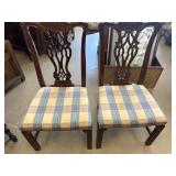 Two Plaid Dining Chairs