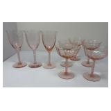 Etched Pink Glassware