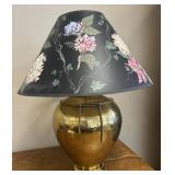 Brass Lamp with Painted Shade