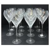 Fourteen Crackle Glass Wine Glasses