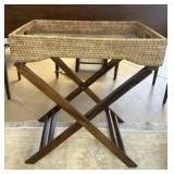 Rattan Basket Tray Table