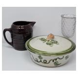 Covered Casserole, Marcrest Pitcher, Celery Holder