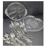 Serving Platters and Assorted Flatware