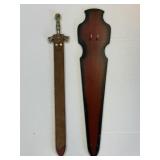 Templar Style Sword with Sheath and Display Rack