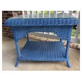 Blue Wicker Table