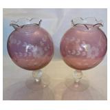 Rose Bowl Goblet Vase with Ruffled Edge