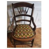 Vintage Oak Side Chair with Cushion
