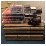Cassette and VHS Tapes with Storage Drawers