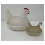 Milk Glass Hens