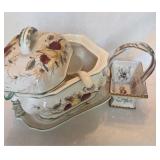 Ceramic Portugal Soup Turreen and Basket