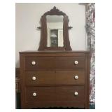 Wood Dresser with Mirror
