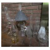 Vintage Kerosene Glass Lamps with Glass Globes