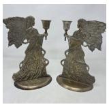 Brass Plated Angel Candlesticks
