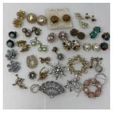 Vintage Clip on Earrings and Brooches