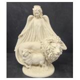 Christmas Plaster Angel with Animals