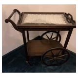 Vintage Tea Cart Glass Top