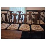 Vintage Queen Anne Oak Dining Chairs
