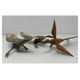 Hand-Carved Horn and Wooden Birds
