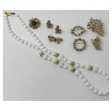 Miriam Haskell Necklace, Vintage Brooches
