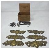 Vintage Wood Box and Brass Pulls