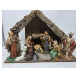 Vintage Nativity Scene with Resin Characters