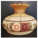 Vintage Reverse Painted Glass Lamp Shade