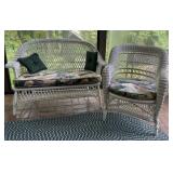 Wicker Settee and Chair