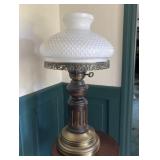 Vintage Style Lamp With Milk Glass Shade