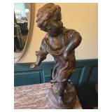Stone Statue 'Pebble Thrower' Augusta Moreau