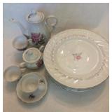 Vintage Plates Royal Swirl and Teapot with Cups