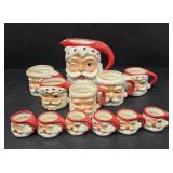 Vintage Santa Claus Porcelain Cups with Pitcher